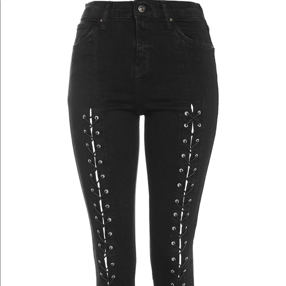 topshop lace up jeans